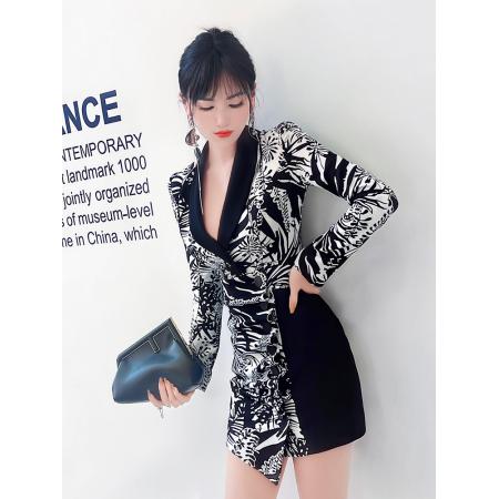 X-1126# 型色缤纷赫本风小众法式复古连衣裙2022春季时尚拼接减龄抽皱裙子